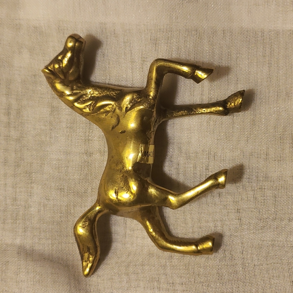 Vintage Solid Brass Horse - Small Tabletop Brass Decor